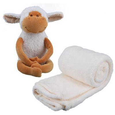 China Blanket With Blanket Super Soft High Quality Lamb Plush Baby Stuffed Animal Toy With Blanket for sale