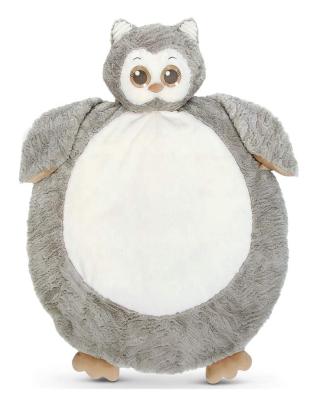 China Toy Gray Owl Plush Stuffed Animal Tummy Time Educational Play Mat for sale