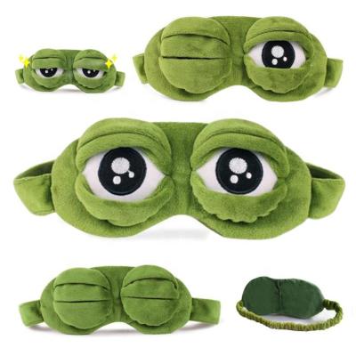 China Soft Sleep Sad Plush Frog 3D Sleeping Eye Mask Funny Cosplay for sale