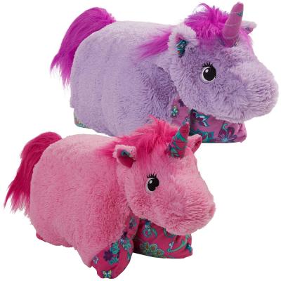 China Lavender Unicorn Pillow Stuffed Animal Plush Toy Pillow for sale