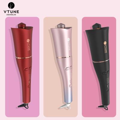 China Ionic Automatic Hair Curler With Led Display Electric Automatic Hair Curler Dispenser Brand Triple 3 Barrel Automatic Curling Iron for sale