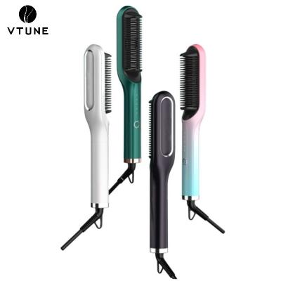 China Anti-scald Comb Vtune Custom Hair Tools Electric Hair Straightener Hairbrush Fast Heating Hot Comb for sale