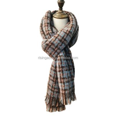 China 2022 Design New Lady Fashion Latest Men Tooth Dog Scarf Winter Autumn Fluffy Shawl Poncho Acrylic Woven Design for sale