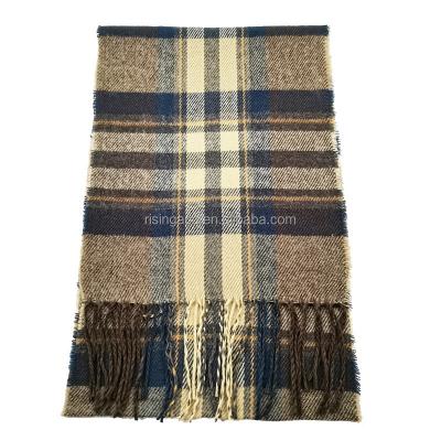 China 2022 New Check Fashion Latest Pattern Men Scarf Winter Autumn Shawl Poncho Acrylic Woven Design for sale