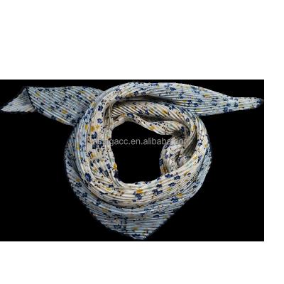 China 100% POLYESTER woven fashion wrinkled satin towel small square spring 2022 new lady solid scarf autumn summer for sale