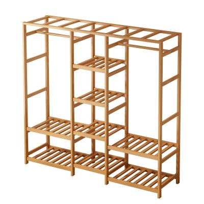 China Custom Expandable Bamboo Home Storage Shoe Rack Bedroom Single Coat Wardrobe Expandable Hat for sale