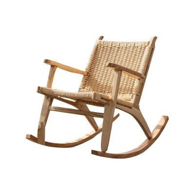 China American Solid Wood Rocking Chair Custom Environment Friendly Elder Garden Leisure for sale