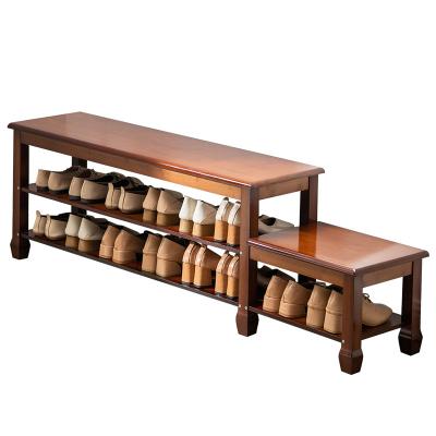 China Hot Selling Environment Friendly Solid Wood Storage Furniture Shoe Stool With Storage Layer for sale