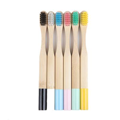 China Eco Friendly Cheap Eco Friendly Round Handle Biodegradable Bamboo Toothbrush Kids BPA Free for sale