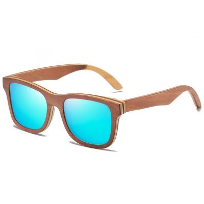 China Fashion Wooden Sunglasses Brown Skateboard Sunglasses Polarized Men And Women Sunglasses for sale