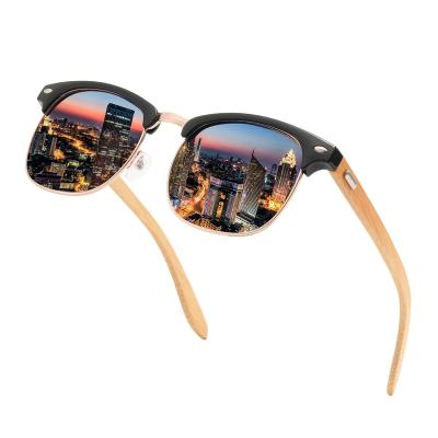 China New Fashion Sunglasses Fashion Bamboo Wooden Lenses Polarized Sunglasses UV Protection Recycling Wholesale Custom for sale