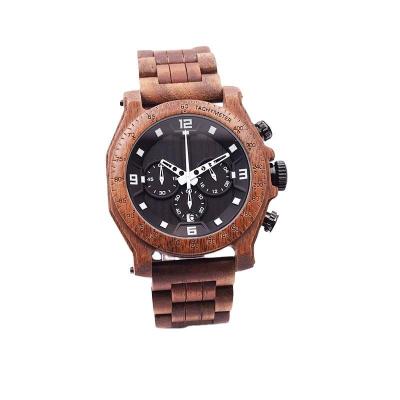 China Quartz Explosive Multifunction Men's Retro Moon Phase Indicator Watch Natural Environmentally Friendly Wooden Performance for sale