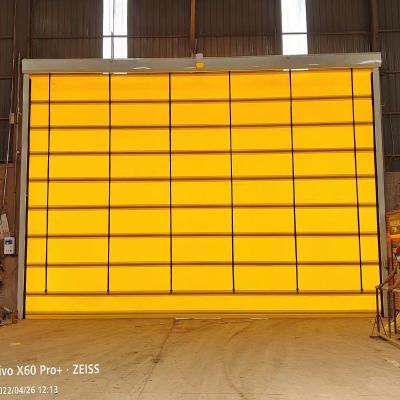 China Fast PVC Door PVC Sound Insulation Warehouse Industrial Interior Roller Shutter High Speed ​​Radar Feeling Stacking Door for sale