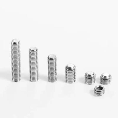 China Hex Iron 304 Stainless Steel Flat End Set Base Screw M5*5-12mm for sale