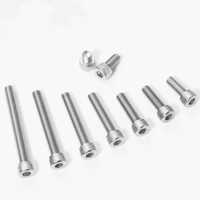 China Hexagonal Iron 4mm Pan Head Screws 304 Stainless Steel Full Teeth DIN912 Screws M4*6/8-60mm for sale