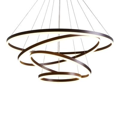 China Large Circle Modern Acrylic Chandelier Light Fixture Luxury Chandelier Light Dining Modern Led Pendant Light Ring Chandelier for sale