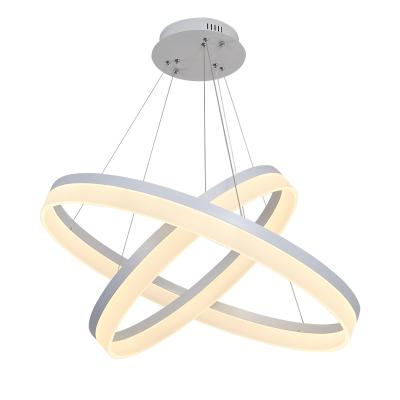 China Modern Warm 2 Circle LED Ceiling Ring Chandelier Restaurant Lighting Living Room Living Room Decor Chandeliers for sale