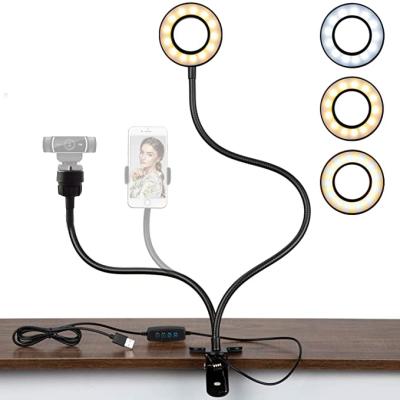 China Foreign Trade New Makeuplight LED Fill Light USB Small Three-in-One Clip Light Anchor Selfie Beauty Ring Light for sale