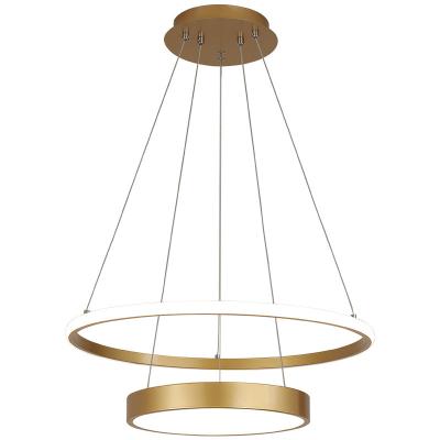 China Modern Minimalist Nordic Modern Gold Chandelier Dining Room Personality Art Light Creative Circular Lamps for sale