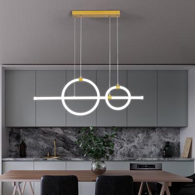 China Modern Simple Modern Creative Minimalist Bar LED Strip Living Room LED Lamps Nordic Dining Room Chandelier Light for sale