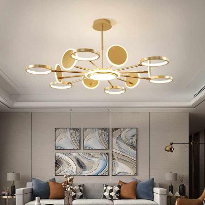 China Acrylic and Iron Material Simple Modern Chandelier Ceiling Lamp Modern LED Bedroom Decorative Ceiling Lights for sale