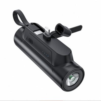 China Mini Tail Flashlight 5000mah Compact Portable Plug Capsule Charging Bank for sale