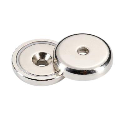 China Powerful Industry Cup Magnets Industrial Rare Earth N35 Strength Round Base Neodymium Magnets Paired With Screws for sale