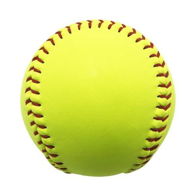 China Institutes Logo Yellow White Cork Rubber Custom Healthcare 12 Inch Baseball For Practice Sports for sale