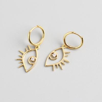 China JAENONES Wholesale Trendy Luxury Circle Evil Eye Stud Earrings Evil Eye Earring Jewelry Evil Eye Stud Earrings for sale