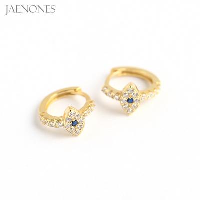 China Custom JAENONES FASHION Fashion Evil Eye Earrings Stud Circle Zircon Diamond Stud Earrings Evil Eye Earring Jewelry for sale