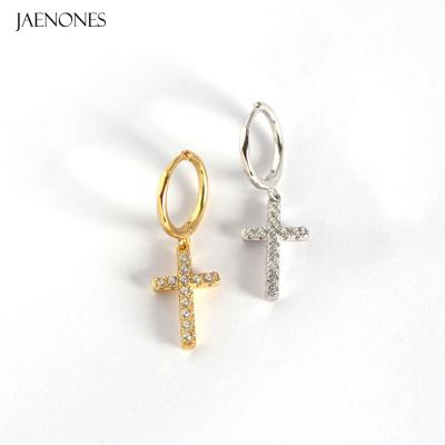 China JAENONES Fashion Cross Zircon Earrings Filigree Cross Pendant Earrings Custom Made Punk Stud Earrings FASHIONABLE for sale