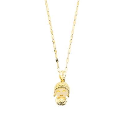 China Custom Hiphop Fashion Design Stainless Steel 18K Gold Plated Buddha Necklace Pendant for sale