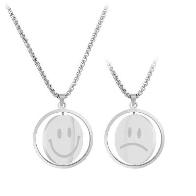 China Hiphop Trendy Design Custom Stainless Steel Gold/Silver Plated Party Emoticon Hip Hop Necklace Pendant for sale