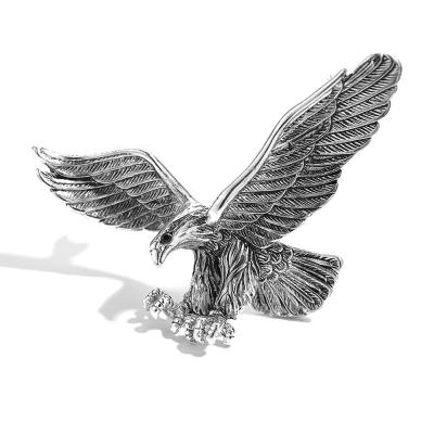 China Fashion Fashion Luxury Personality Custom Design Jewelry Antique Gold Plating/Antique Silver Rhinestone Animal Eagle Brooch For Women for sale