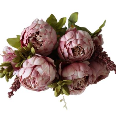 China European luxury home vase flower decor artificial peony gathers wholesale for sale