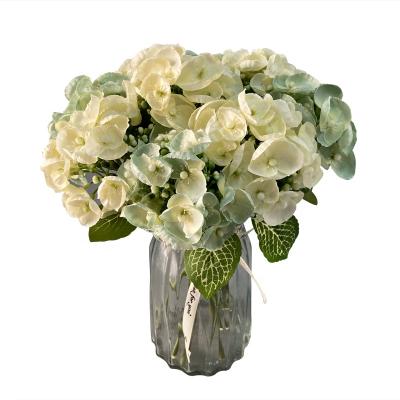 China Modern high quality single stem hydrangea silk flower hydrangea flower for home decor for sale