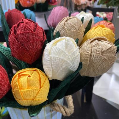 China Wholesale 2021 Hot Sale High Quality Colorful Artificial Tulip Beautiful Home Decoration Artificial Flowers Beautiful Tulip Bulbs for sale