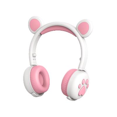 China Cute Glowing In-Ear Headsets Women Kids Children Headphones Women Earbuds Foldable Ear BT5.0 Foldable Wireless Headphones for sale