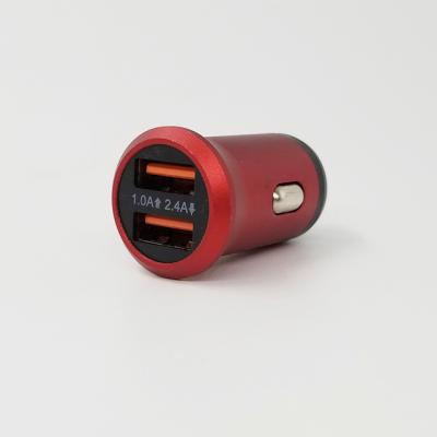 China Dual Screen Display USB Mini Car Fast Charging Heads Car Charger Heads For Portable Cars for sale