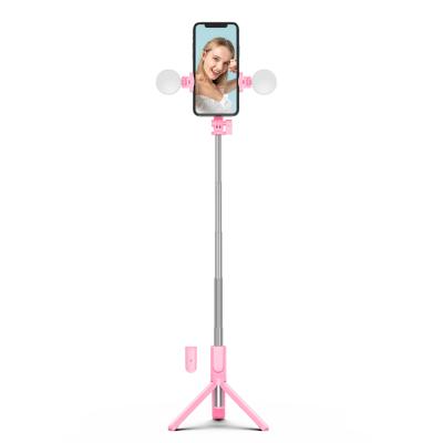 China Aluminum Portable Retractable Auto Smart Shooting Profession R8X Selfie Stick Mini Selfie Stick Tripod Stand With Led Light for sale