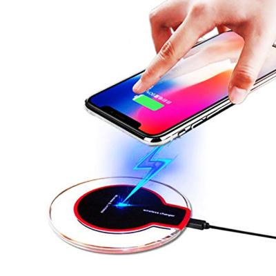 China High Speed ​​Cool Universal Imagination Qi With LED Light iPhone Samsung Phone K9 Crystal Wireless Charger For Age drop shipping for sale