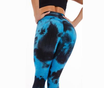 China Hot Selling Quick-Drying Practicable Women Fitness Polyester Tie Dye Yoga Pants Breathable Women Legging for sale