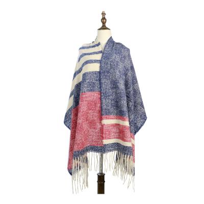 China OEM ODM Comfortable Women Small Woven Soft Acrylic Houndstooth Plaid Pattern Scarf Shawl With Lurex And Fringe for sale