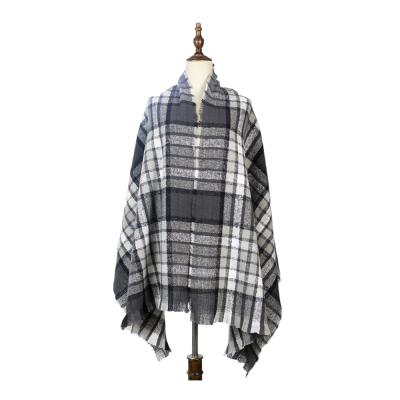 China Factory New Women Plaid Scarf Winter Cashmere Shawls Cozy Custom Thick Lady Tassel Warm Scarves Wraps for sale