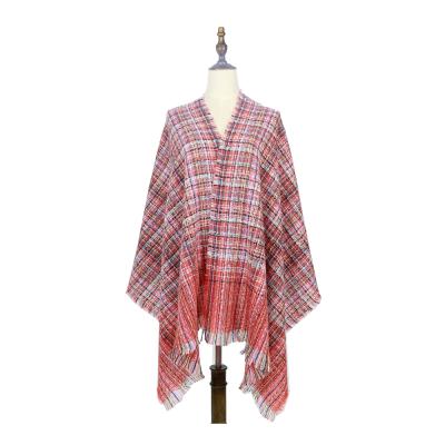 China Cozy Plaid Hijab Scarf With Tassel Shawl Lady Wrap Winter Simple Warm Scarf Women Shawls New Retro for sale