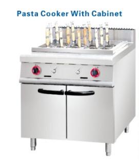 China Stainless steel Gas Deep Fryer with cabinets 2 pasta Basket for sale