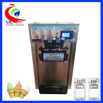 China Máquina comercial suave del helado de 3 sabores mezclados del color 2+1 con CE en venta