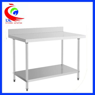 China Disassemble stainless steel worktable with back splush / stainless food prep table for sale