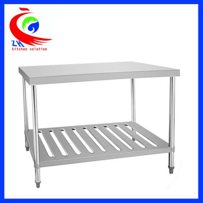 China Tabla de trabajo de acero inoxidable de la cocina de Resturant con los estantes/los bancos de trabajo en venta