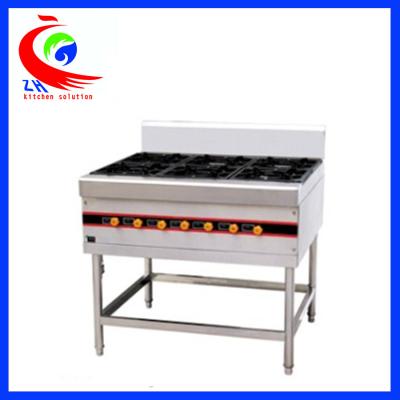 China Stainless steel High pressure gas burner / gas cooker 6 burner for sale